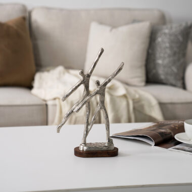 Casa Metal Wood Accent Nickle 34CM