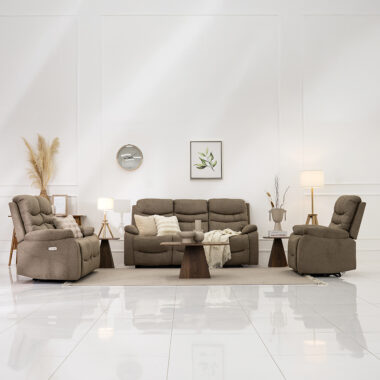 Manhattan Electric Recliner Sofa Set -Brown