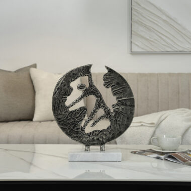 Orline Nickle Man Metal Accent With Marble Base 30X 10X35 Cm