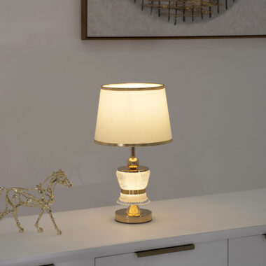 Phoebe Acrylic Base Metalic Table Lamp Gold 42CM
