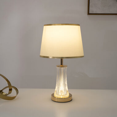 Phoebe Acrylic Base Table Lamp Beige 42CM