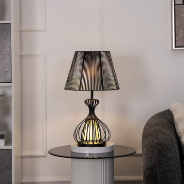 Phoebe Metal Wiring Base Table Lamp Black 60CM
