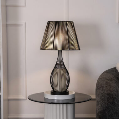 Phoebe Metal Wiring Base Table Lamp Black 62CM