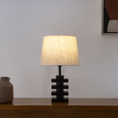 Phoebe Wooden Base Table Lamp Mahogany 41.5CM