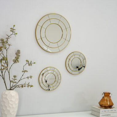Sierra Set Of 3 Decorative Mirror – Gold