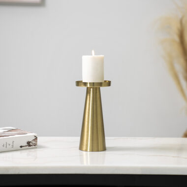 Siv Metal Gold Candle Holder 21.5CM