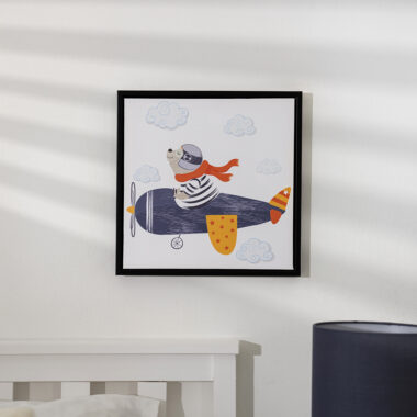 Verdant Flying Bear kids Canvas Wall Art
