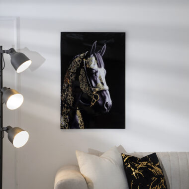 Verdant Horse Face Canvas Wall Art