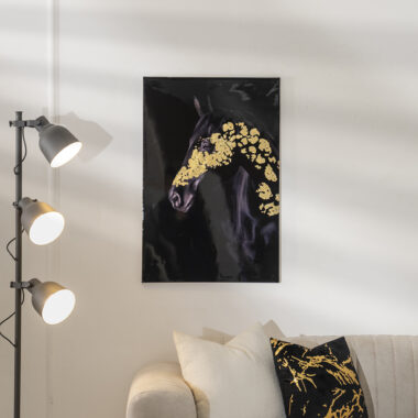 Verdant Horse Face Canvas Wall Art