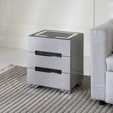 Abbey Smart Night End Table – Grey