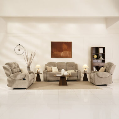 Bison Recliner Sofa Set  Beige