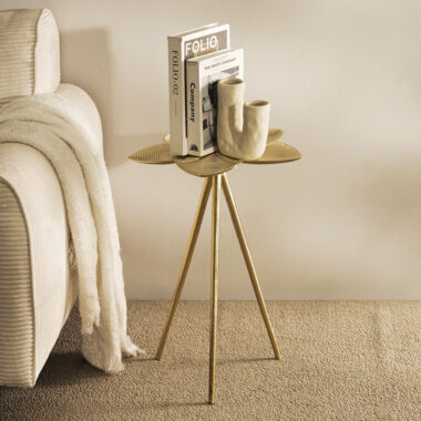 Floral Tripod Table -Gold