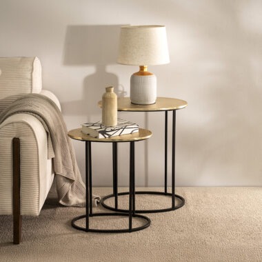 Oval Nest of Tables – Gold Black