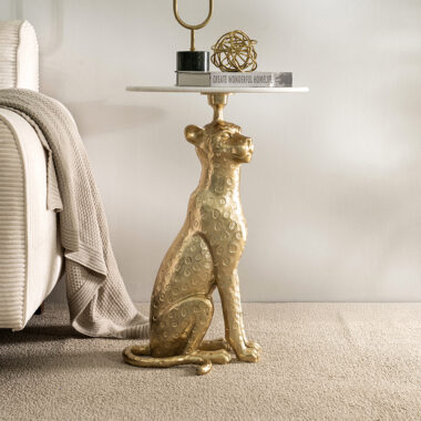 Panther Accent Table Glass Top -Gold