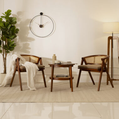 Round Table Rattan Suit Set With Cleopatra Chair