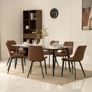 Senorita Dining 6-Seater -White & Brown