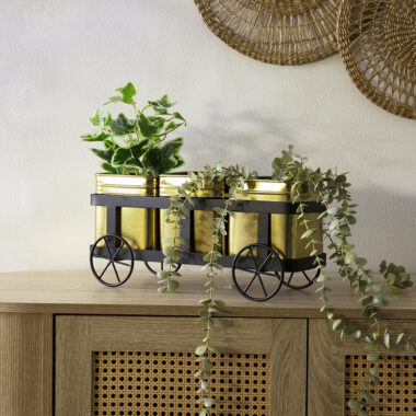 Siv Metal Gold Caddy Planter