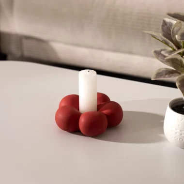 Quinn Ceramic Flower Candle Holder -14x14x5CM