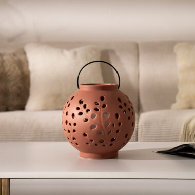Quinn ceramic lantern Terracota 22.5*22.5*22 cm