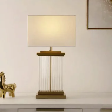 Avero Glass Base Table Lamp Clear -62cm