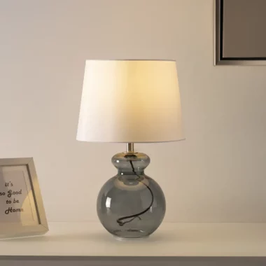 Avero Glass Table Lamp Grey -43cm