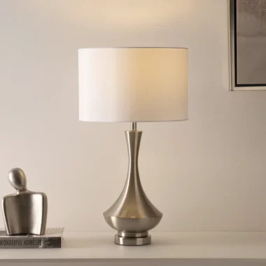 Avero Metal Table Lamp Silver -62cm
