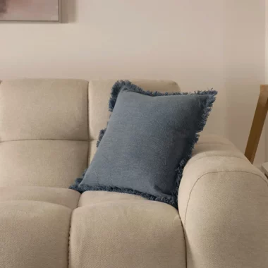 Heston Stonewash Cushion 45x45cm -Blue