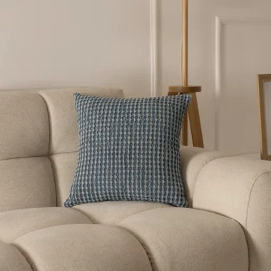 Heston Wafflle Cushion 45x45cm -Blue