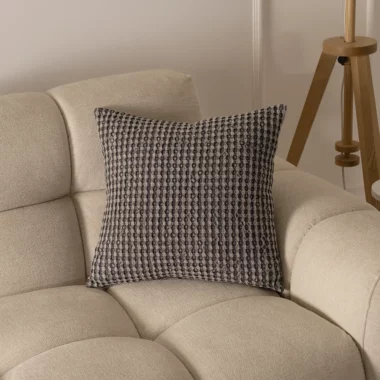 Heston Waffle Charcoal Cushion 45×45 cm