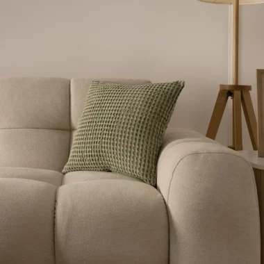 Heston Wafflle Cushion 45x45cm -Green