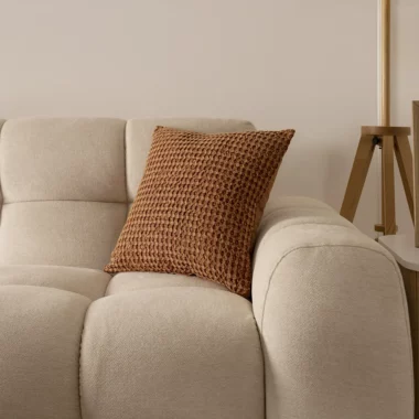 Heston Waffle Cushion 45x45cm -Tan