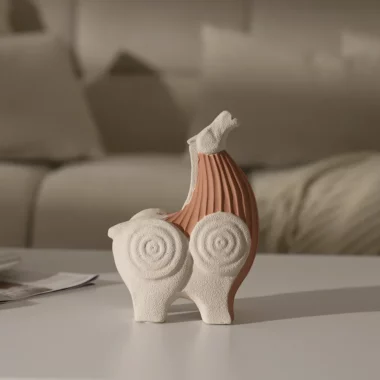 Rabaque Polyresin Terracota Biege Roman Horse Accent 15X8X20Cm