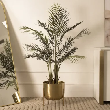 Siv Metal Gold Planter With Stand -31.5cm