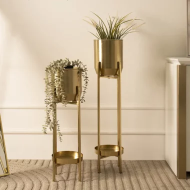 Siv Metal Gold Set of 2 Planter -90cm & 71cm