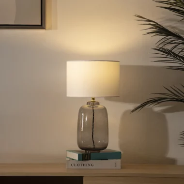 Tria Glass Table Lamp Grey -46.3CM