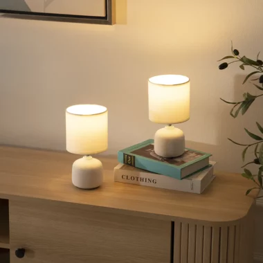Tria Set Of 2 Ceramic Table Lamp White 12X12X22.5 Cm