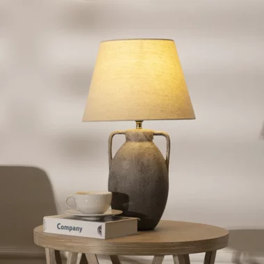 Tria Ceramic Table Lamp -Beige