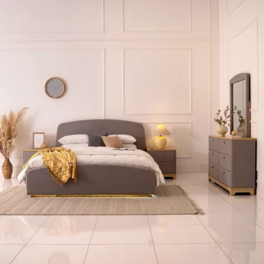 Versai Bedroom Set Without Wardrobe -Grey