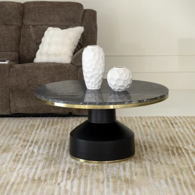Ashton Marble Coffee Table Black/Gold
