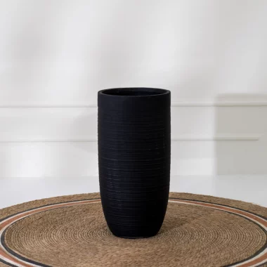 Daniella Fiber Vase Color Black – 35X35X65