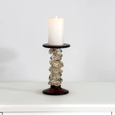 Lemont Glass Candle Holder amber 12x12x22cm