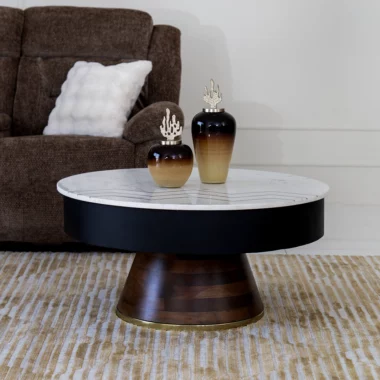 Alem Coffee Table Col White/Walnut