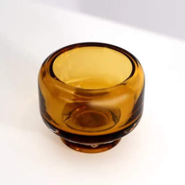 Lemont Glass Hurricane Candle Holder Amber -11x11x9.5cm