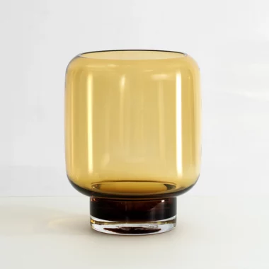 Lemont Glass Hurricane Candle Holder Amber 19.5X19.5X25Cm