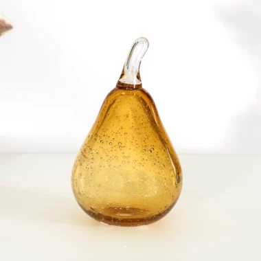 Lemont Glass Pear Accent Amber 9.5X9.5X15Cm