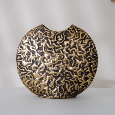 Laive Metal Texture Vase Grey Gold