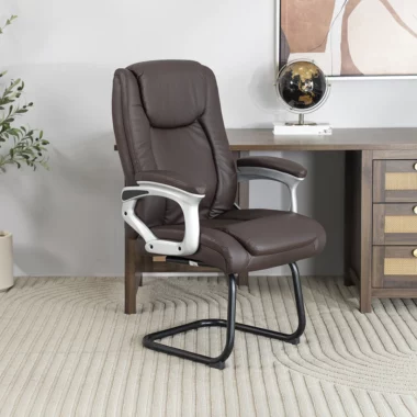 Como Qy-1009-1H Office Visitor Chair – Reddish Brown