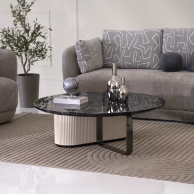 Delon Coffee Table Col Black &Beige