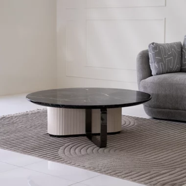Delon Coffee Table Col Black & Beige