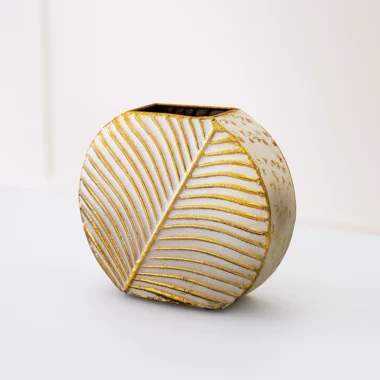 Laive Metal Texture Vase White Gold 20*10*17 cm